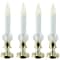 White & Gold LED C5 Flickering Window Christmas Candle Lamp With Timer